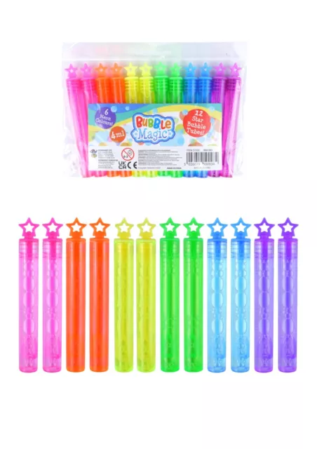 1-144 Neon Bubble Tubes Star Topper - Party Bag Fillers Childrens Wedding Favour