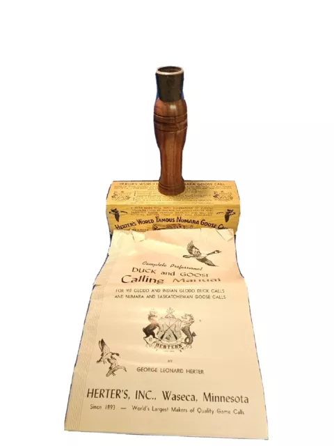 Vintage #377 Herter’s Famous Numara Goose Call With Original Box & Instructions