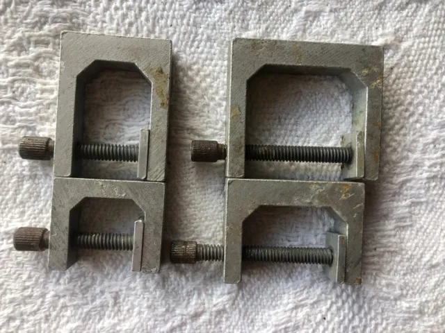 4 Vintage Aluminium G Clamps In Various Sizes