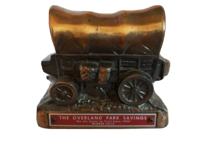 Vintage Banthrico Bank Covered Wagon Sante Fe Trail Overland Park Savings