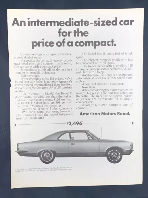 Magazine Ad*- 1969 - American Motors Rebel