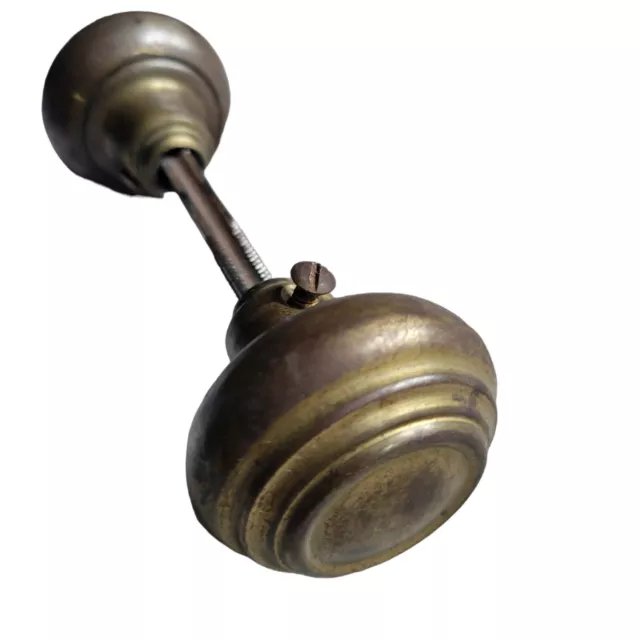 Vintage Brass Ornate Door Knobs Handles Set with Spindle 2.25" 3