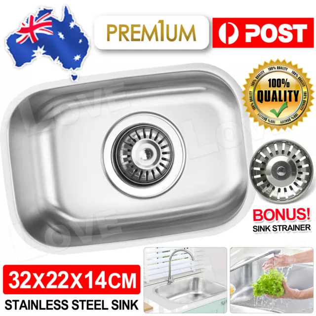 Kitchen Sink Stainless Steel Under/Topmount Handmade Laundry Single Bowl AU