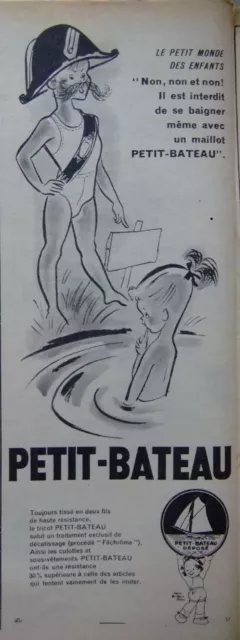 1953 Press Advertisement Small Boat Swimsuit - Marinette - Advertising