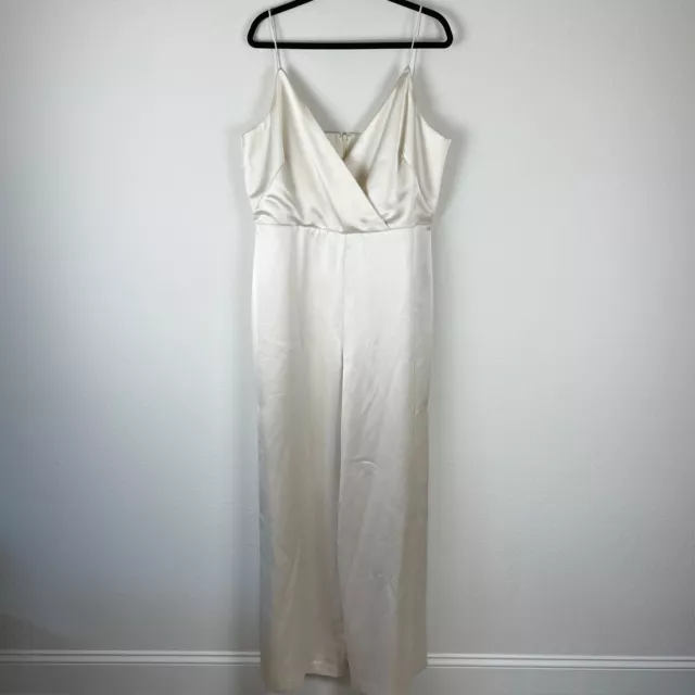 BHLDN Monique Lhuillier Bridesmaids Doutzen Wide Leg Jumpsuit Size 18 Ivory NWT