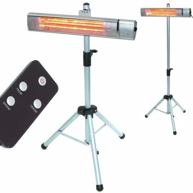 Heizstrahler 2000W + Stativ Infrarotstrahler 56178 Terrassenstrahler Fernbedienu