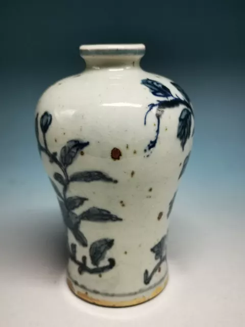 .Delicate Chinese Blue And White Porcelain Hand Painted Orchid Vase W Mark A73