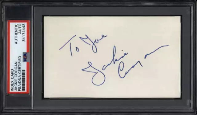 Jackie Coogan D.1984 Actor The Kid Signed 3" x 5" Index Card PSA/DNA