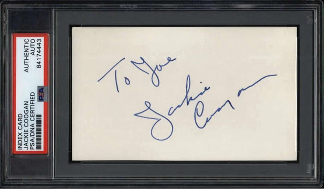 Jackie Coogan D.1984 Actor The Kid Signed 3" x 5" Index Card PSA/DNA
