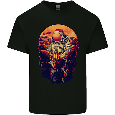 Spaceman Babbo Natale dello Spazio Astronauta da Uomo Cotone T-Shirt Tee Top