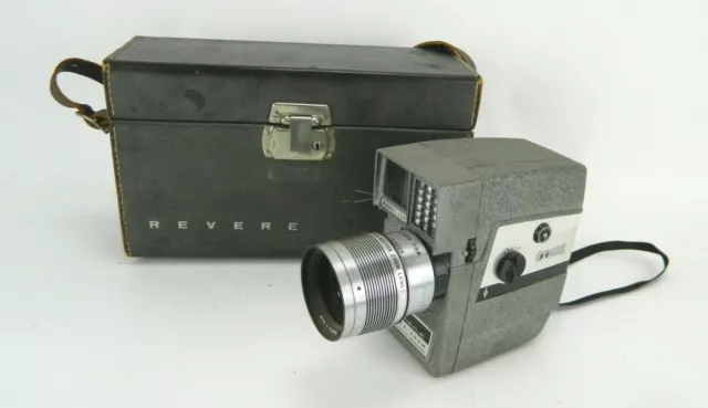 Vintage Revere Eye Matic Film 8mm Magazine Camera with Case