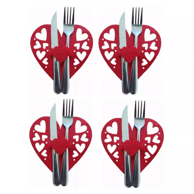 4pcs Tableware Holder Ornament Table Decorations  Valentines Day