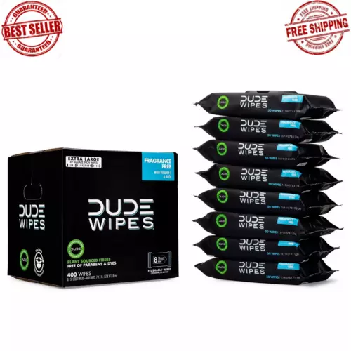 DUDE Wipes Flushable Wipes Extra Large and Fragrance-Free Wipes (400 ct.)