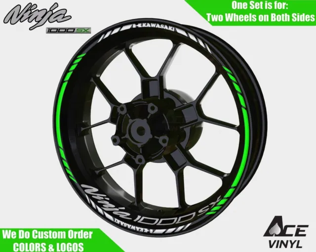 Kawasaki Ninja 1000 SX Wheel Decals Rim Stickers Tape Graphics 1000SX Z1000