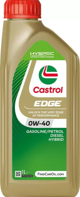 Olio lubrificante per motore auto Edge 0W40 Titanium FST 1L CASTROL