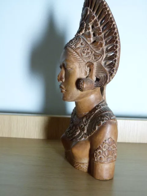 Finely Hand Carved Wooden Bali Balinese Janger Figure Sculpture Statue 3