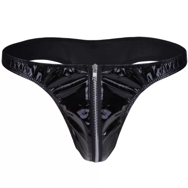 SOUS-VÊTEMENTS POUR HOMMES lingerie PVC faux cuir string G bikini fermeture  éclair avant EUR 3,84 - PicClick FR