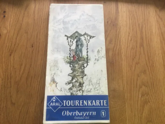 ARAL, Tourenkarte,   Oberbayern,  Landkarte , Urlaub; 60iger Jahre
