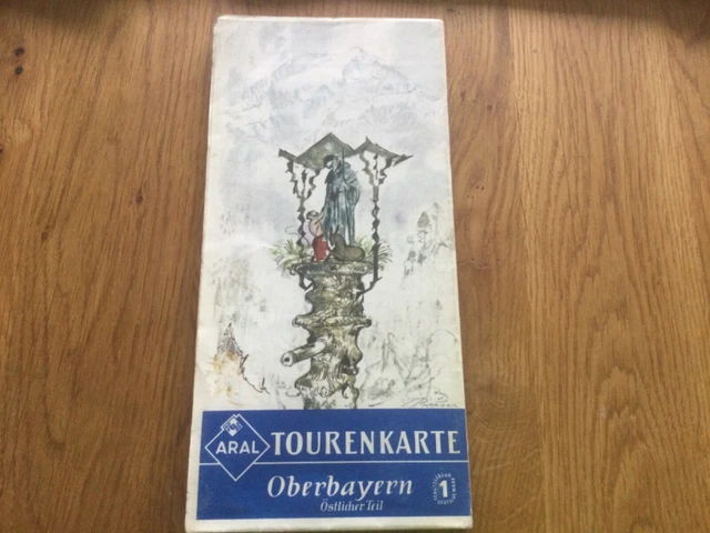 ARAL, Tourenkarte,   Oberbayern,  Landkarte , Urlaub; 60iger Jahre