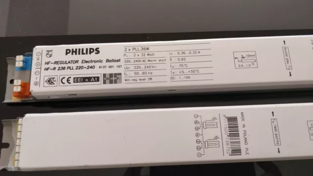 1 X Philips Hf-Regulator Electronic Ballast Hf-R 236 Pll 2 X 36 Watt. 240 V New