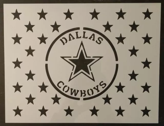 Dallas Cowboys Star Stars Flag 11" x 8.5" Custom Stencil FAST FREE SHIPPING