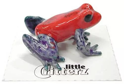 ➸ LITTLE CRITTERZ Amphibian Frog Miniature Figurine Dart Frog Red Strawberry