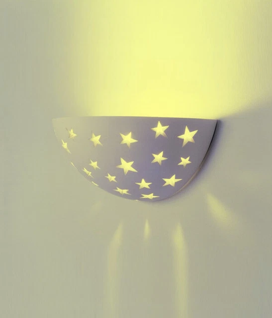 Applique in Gesso Lampada da Parete Muro a Led R7S Luce Moderna Stelle Luminose