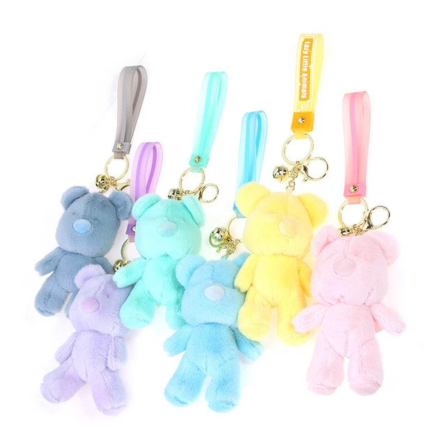Portachiavi Candy Color Bear Peluche Portachiavi Ragazza Ciondolo Auto Accessori Portachiavi Ch LM❤