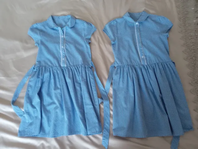 Pacchetto di abiti estivi a quadretti 10-11 ragazze blu gingham