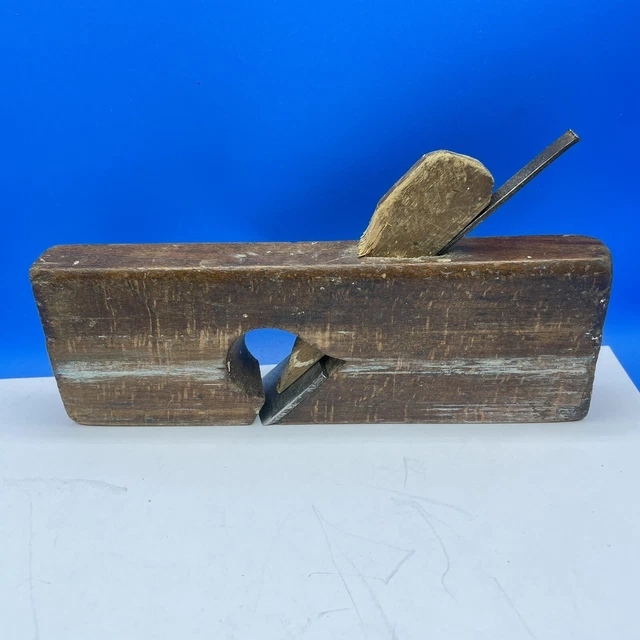 WOODEN PLOUGH PLANE Grooving Groove Cutter Chamfer Antique Carpentry