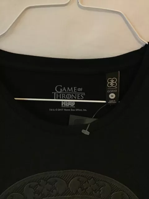 Game of Thrones Herren Tshirt, Größe M , schwarz mit Branding auf Vorderseite 2
