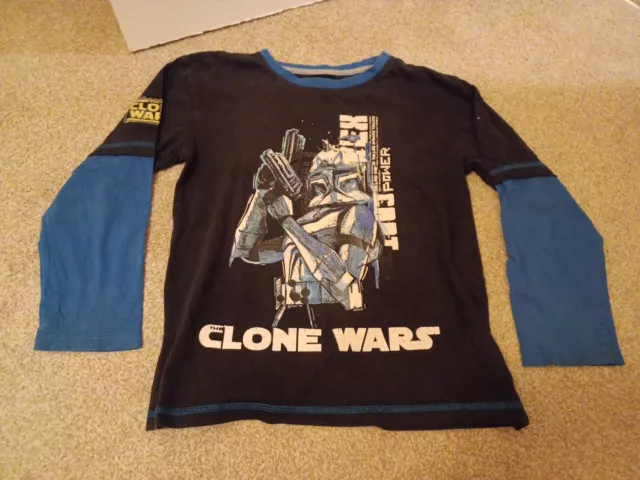 Star Wars The Clone Wars Boys Long Sleeved T-Shirt Age 8-9 Years Ladybird Top