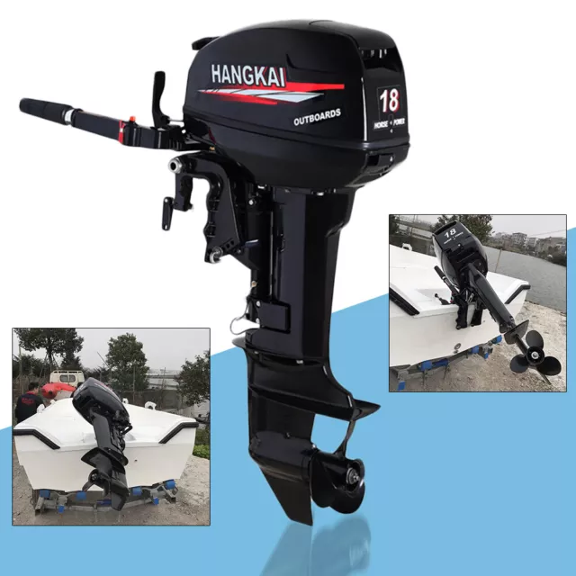 Two Stroke 18HP Outboard Motor Boat Engine w/ Water Cooling Heavy Duty 246cc USA