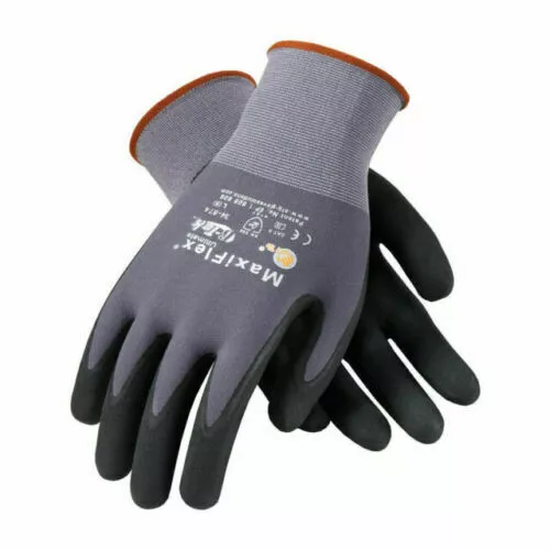 3 Pairs 34-874 Maxiflex Ultimate Nitrile Micro-Foam Coated Gloves Size Medium