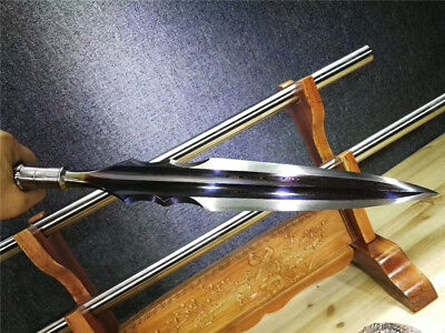 Hunting Battle Spear Spearhead Sword Dagger Sharp Damascus Steel Blade Long Hand
