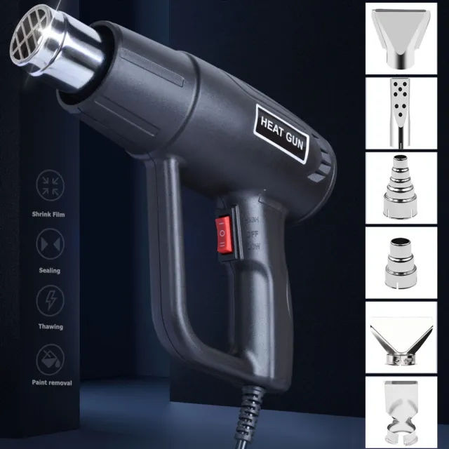 Hot Air Heat Gun Professional Variable Temperature Paint Stripper 2000W +6Nozzle