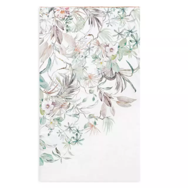 Anne De Solene Palmaria King Flat Sheet 2 Shams Green Botanical Tropical Flower