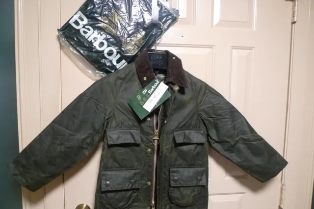 BARBOUR- A100 KID'S Bedale Wax Cotton Jacket -4 Front Pockets-Nos- Made ...