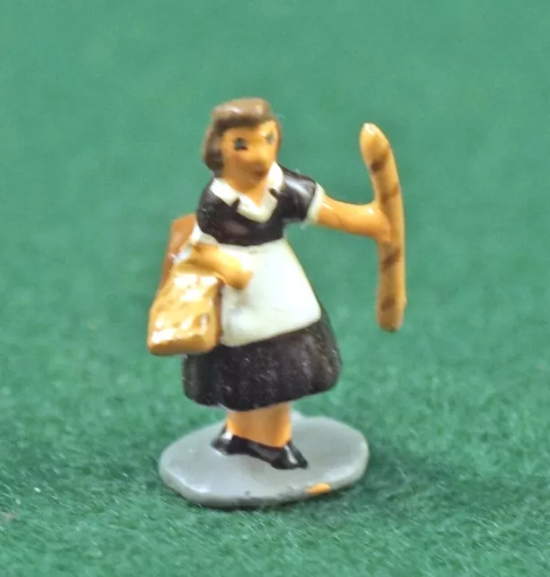 J Carlton by Gault Miniature Figurine Waitress Holding Baguette French Bread