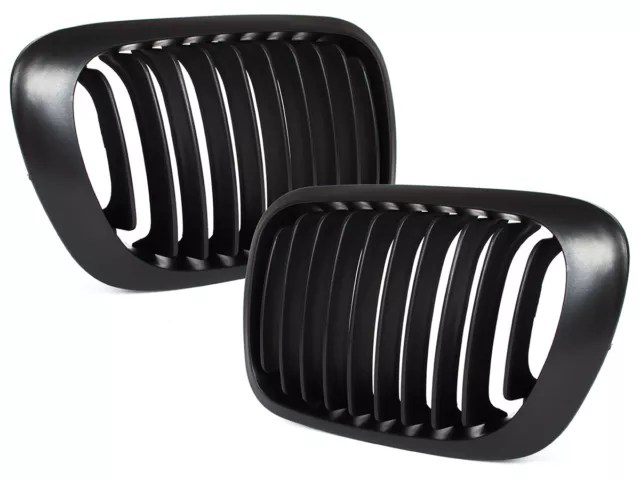 Grilles De Calandre Avant Gauche + Droit BMW 3 E36 (1996-1999) - Noir Mat - Neuf - Lot De 3