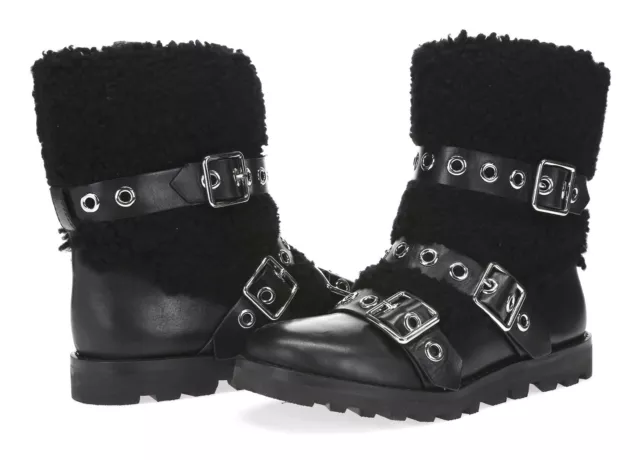 Marc By Marc Jacobs Womens Frost Black Leather Short Winter Boots Size 37.5