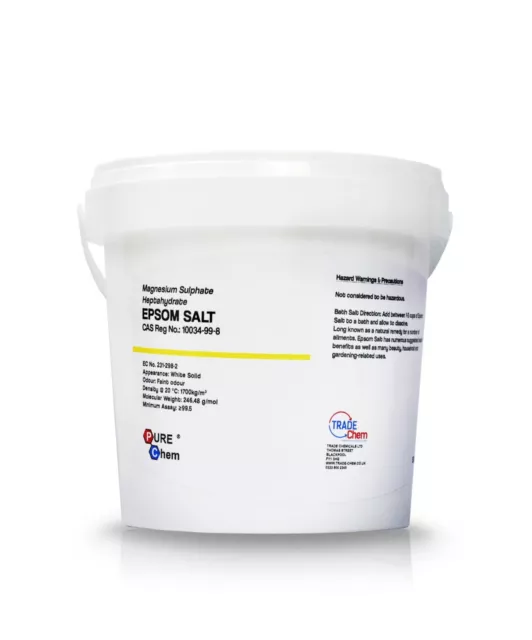 Epsom Salts in Safety Tub Food Grade Magnesium Sulphate Bath Salts 500g 5kg