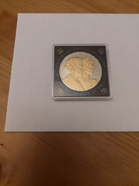 2012 Guernsey Proof £5 coin QEII Diamond Jubilee Lifetime of Service GOLD PLATED 2