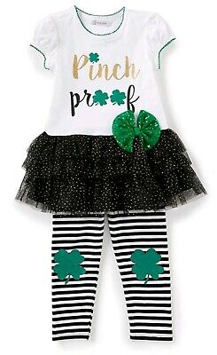 Bonnie Jean Little Girl's St. Patrick Day Mixed-Media Tutu Dress & Legging Set-5