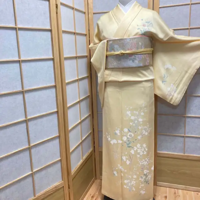 8893# Japanese kimono Vintage Pure Silk Robe Embroidery Kimono only sold 164cm