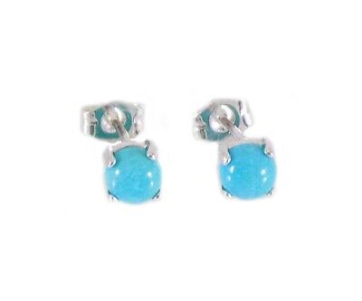 Turquoise Studs Earrings Ancient Persian Amulet of Wealth Health Antique Gems 2