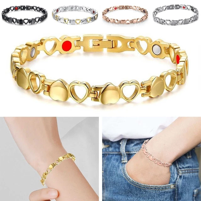 Bracelet Acier Titane Bracelet coeur Magnétique Bracelet Soulagement Arthrite