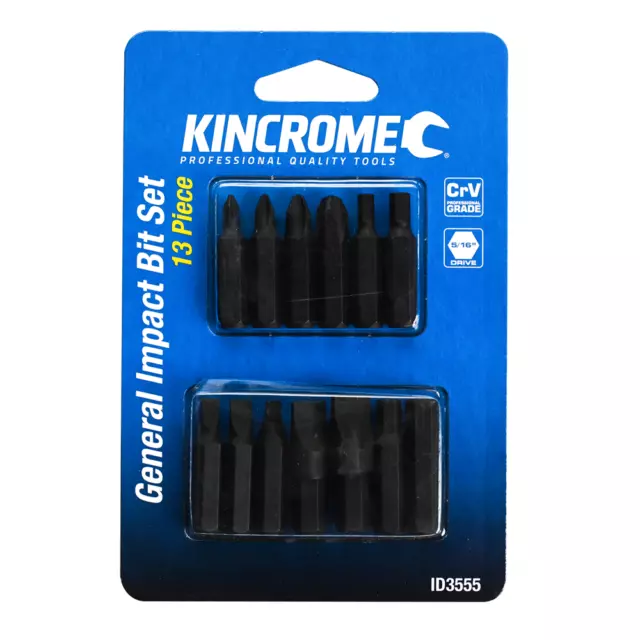 Kincrome Impact Driver Bit Set 5/16" Drive 13 Piece Id3555