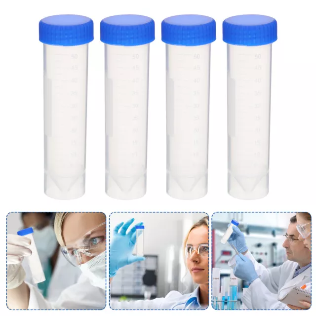 50 Pcs Centrifuge Test Tube for Labs Conical Tubes Plastic with