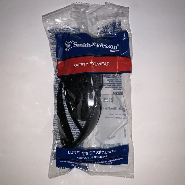Smith and Wesson Safety Glasses 21303 Elite Smoke Anti-Fog Lens Black Frame E8